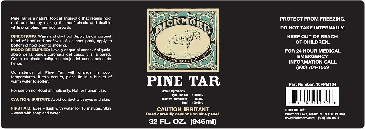 Bickmore Pine Tar 32oz - Hoof Care Formula for Horses | Bickmore Pine Tar 32oz - Hoof Care Formula for Horses