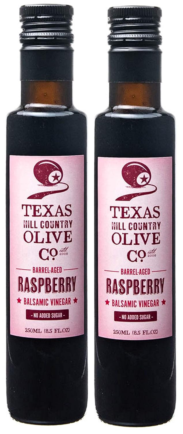 White Lemon Balsamic Vinegar - Gourmet Barrel Aged Infused Balsamic Vinegar - Great for Dressing Dipping Glazing - No Artificial Flavors or Added Sugar - Made in Texas (8.5 oz)