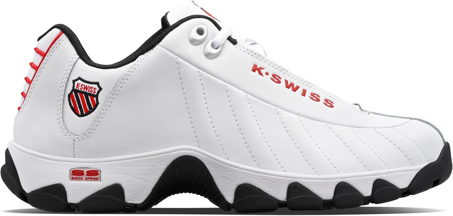 K-Swiss Men's ST329 CMF Sneaker, Wide Tennis Walking Shoes Leather Upper | Court Inspired, Tennis Heritage, Comfort Soft Cushioning, Arch Support, Wide Feet Fit, Chunky Silhouette, Classic Style.