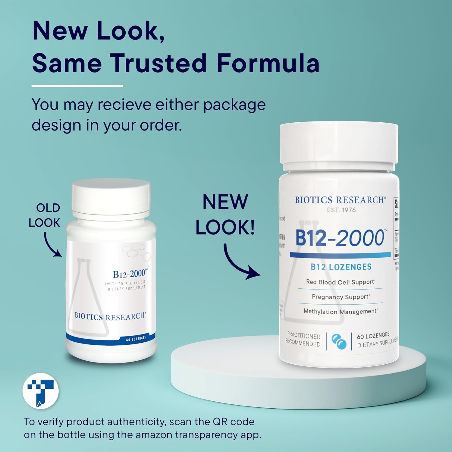 BIOTICS RESEARCH B12-2000™ Vitamin B12 2000 mcg, B6, Folate–B12 Sublingual Lozenges, Methylation Support Supplement, High Potency