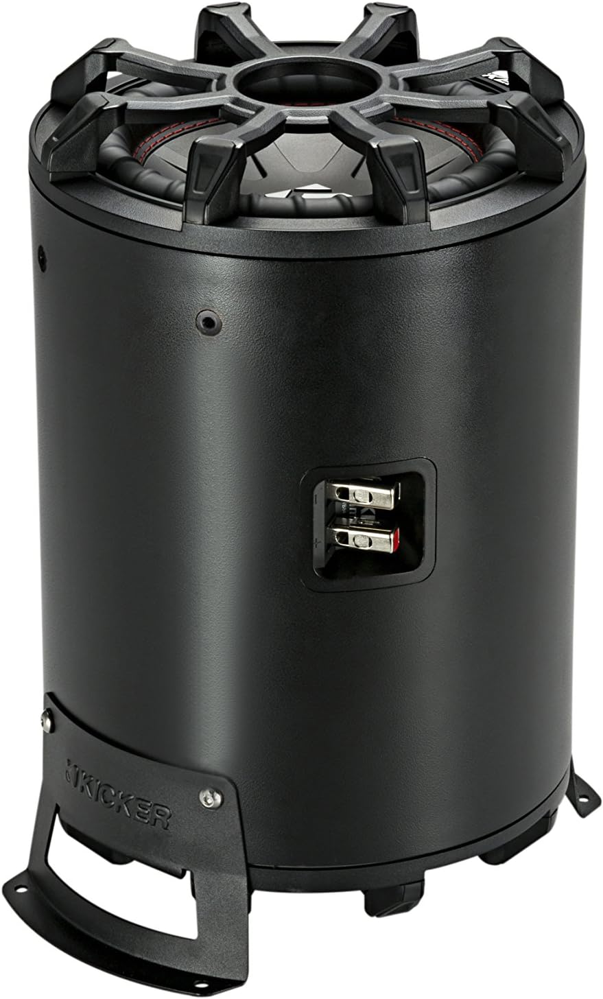 KICKER 46CWTB102 TB10 10-inch Loaded Weather-Proof Subwoofer Enclosure w/Passive Radiator - 2-Ohm, 400 Watt