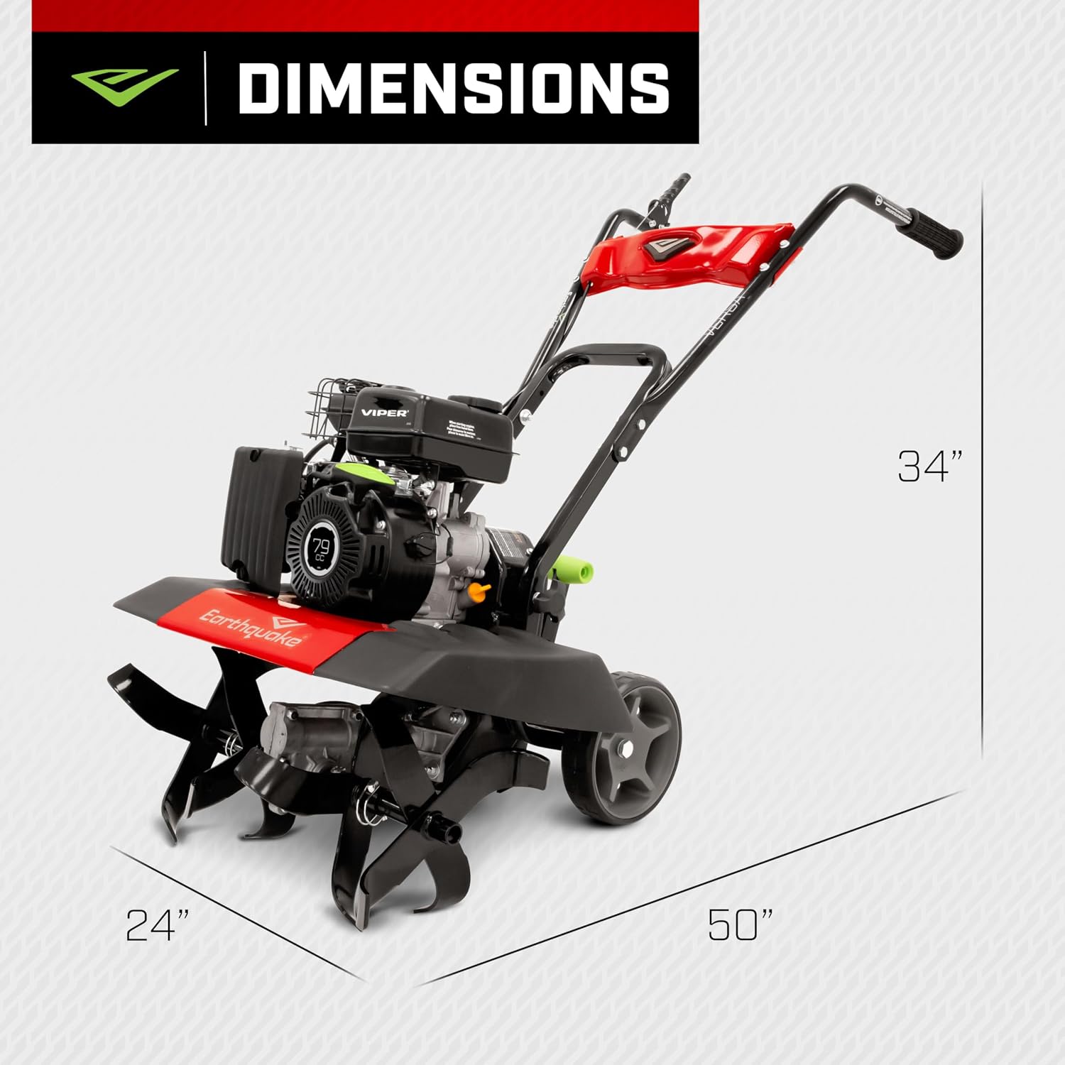 Earthquake 20015 Versa 2-in-1 Tiller Cultivator with a 99cc 4-Cycle Viper Engine, 2-in-1 Front Tine Tiller and Cultivator