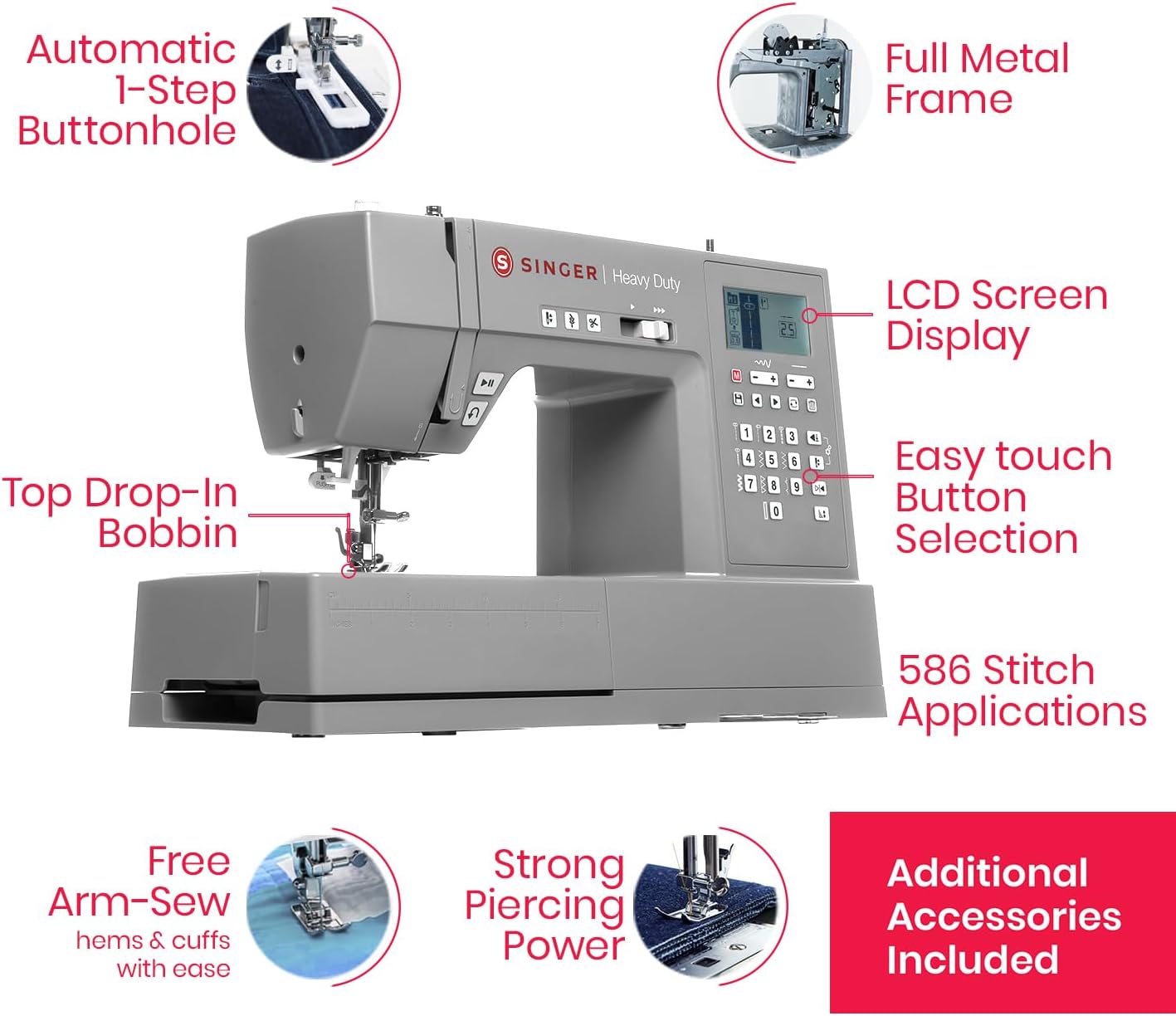 SINGER® 6700C Heavy Duty Computerized Machine with Accessory Kit