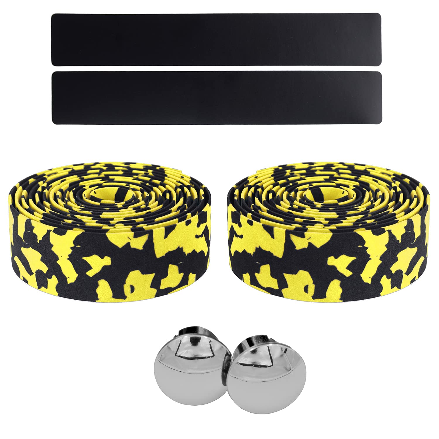 KINGOU White & Blue Camouflage EVA Road Bike Handlebar Tape Cycling Bar Tapes - 2PCS Per Set