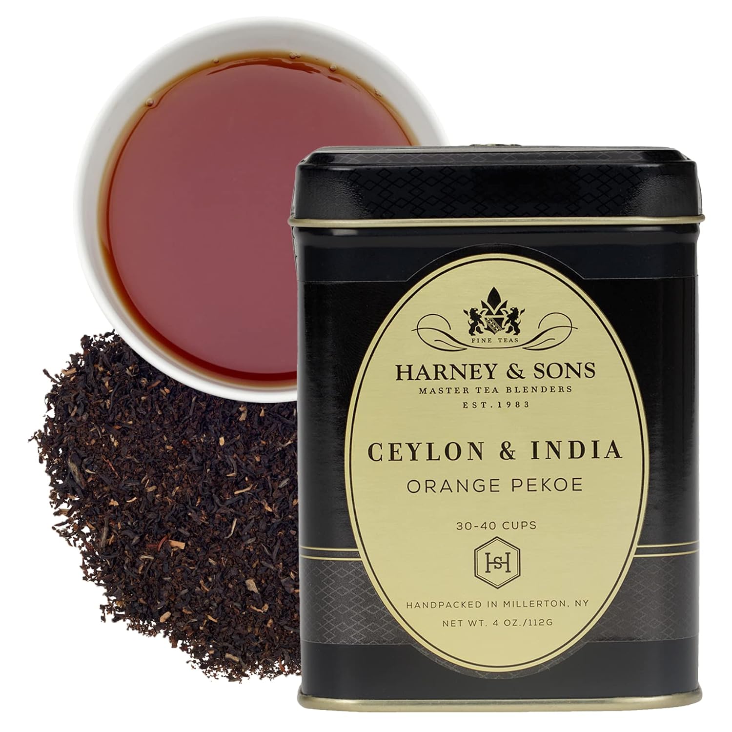 Harney & Sons Japanese Sencha Tea, Loose Leaf Green Tea Tin, 8 oz | Loose leaf Sencha green tea from Shizuoka with mild vegetal, spinach, and light roasted notes. 8 oz tin. Contains caffeine.