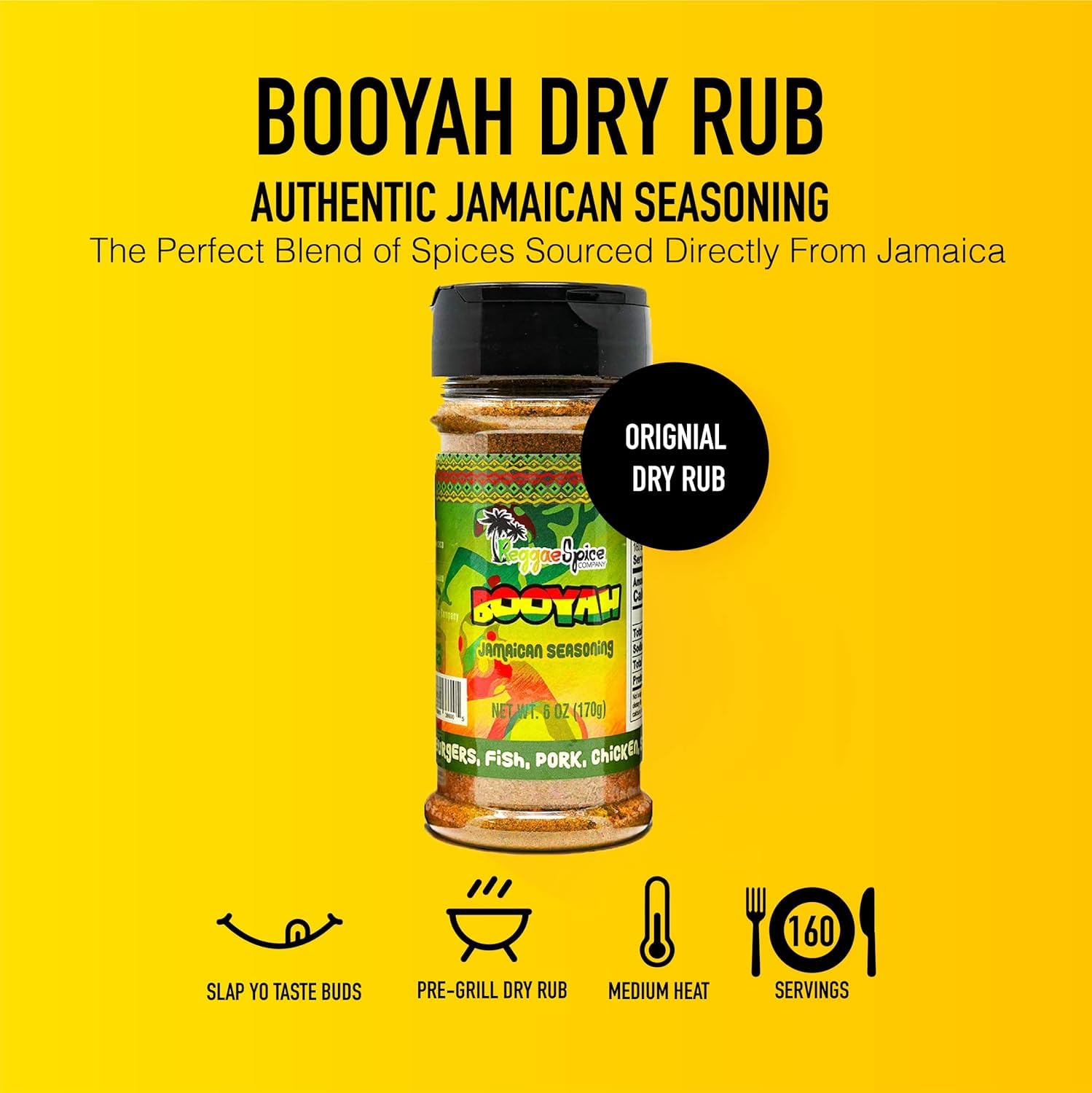 Reggae Spice Booyah Jamaican Jerk Seasoning | Authentic Caribbean Dry Rub Powder Mix for Cooking Meats, Chicken, Beef, Pork, Seafood, Vegetables