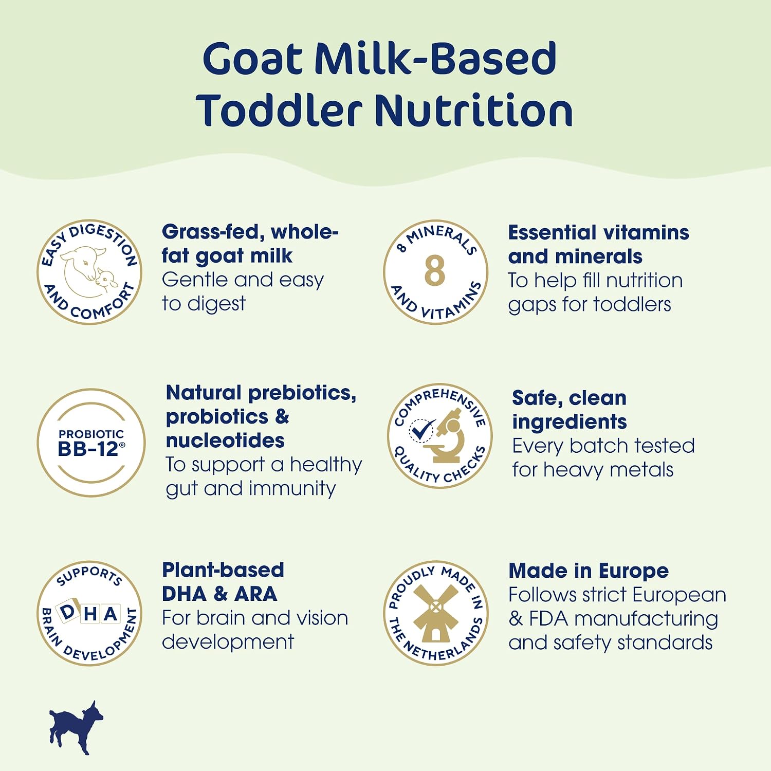 Kabrita Goat Milk Toddler Drink, Clean Label Certified, Gentle, 28oz | Toddler Nutrition Drink, 12–24 Months, Easy to Digest, Supports Gut Health, Immunity & Brain Development 28oz