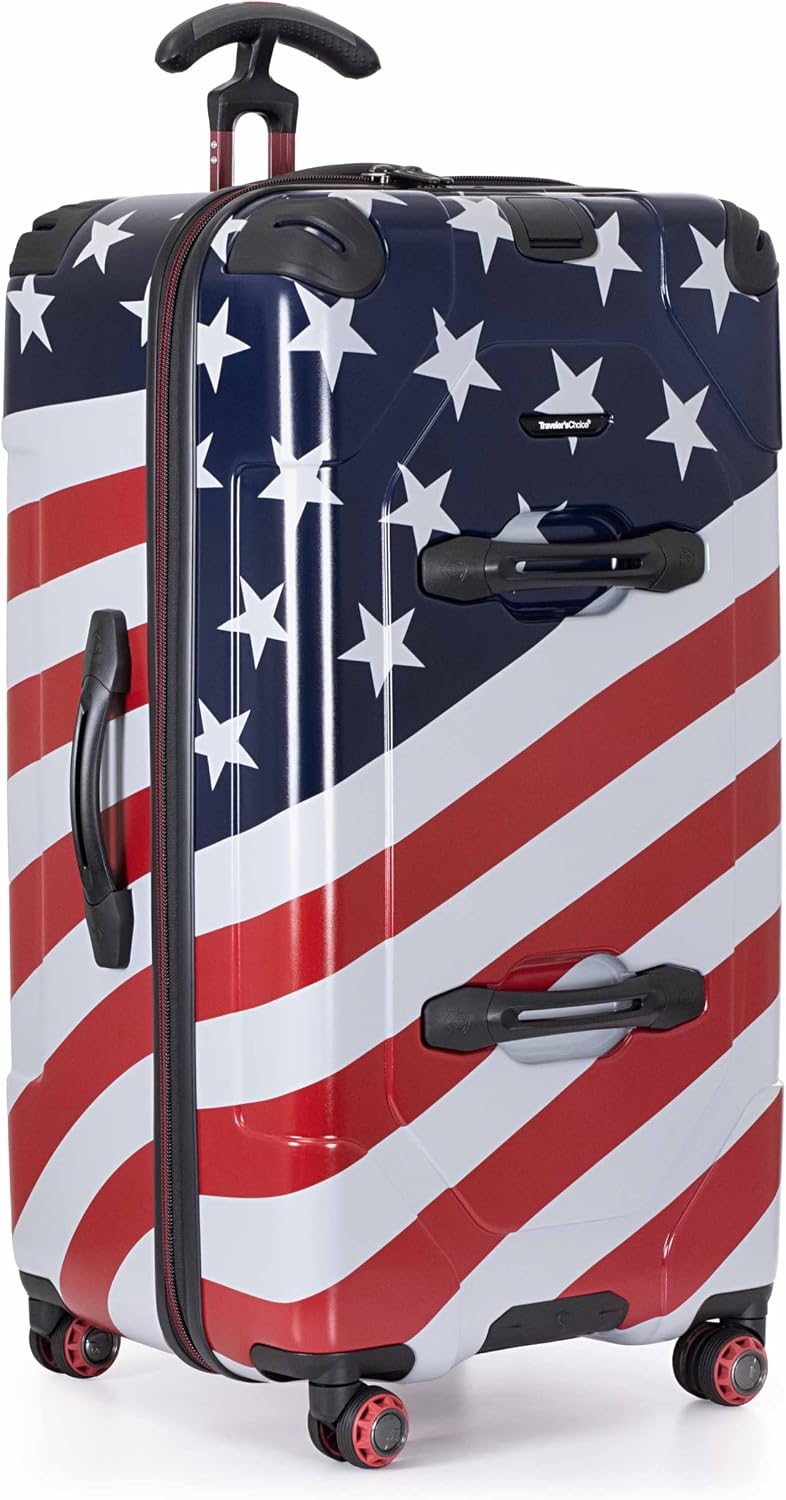 Traveler's Choice Maxporter II Polycarbonate Hardside Trunk with Spinner Wheels, Navy, 31-Inch Large Trunk
