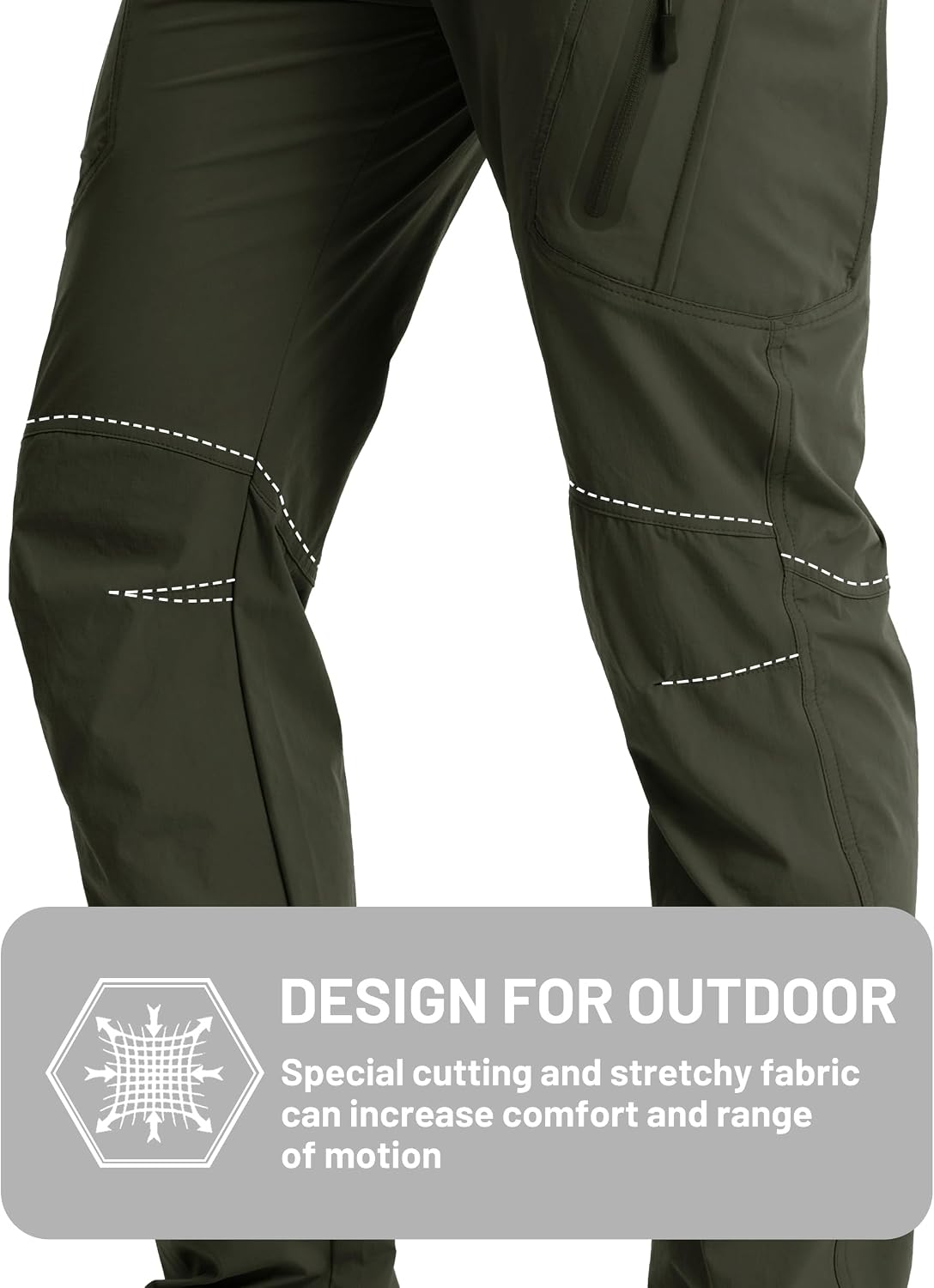 TACVASEN Men's Lightweight Hiking Tactical Pants Waterproof Quick Dry Cargo Work Rain Outdoor Pants 8 Pockets