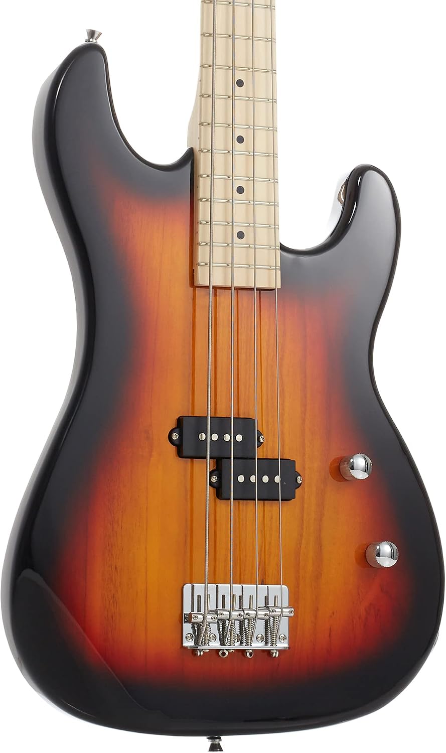 Full Size Electric Bass Guitar with 15-Watt Amp, Black - 4 String Right Handed Beginner Kit with Gig Bag and Accessories