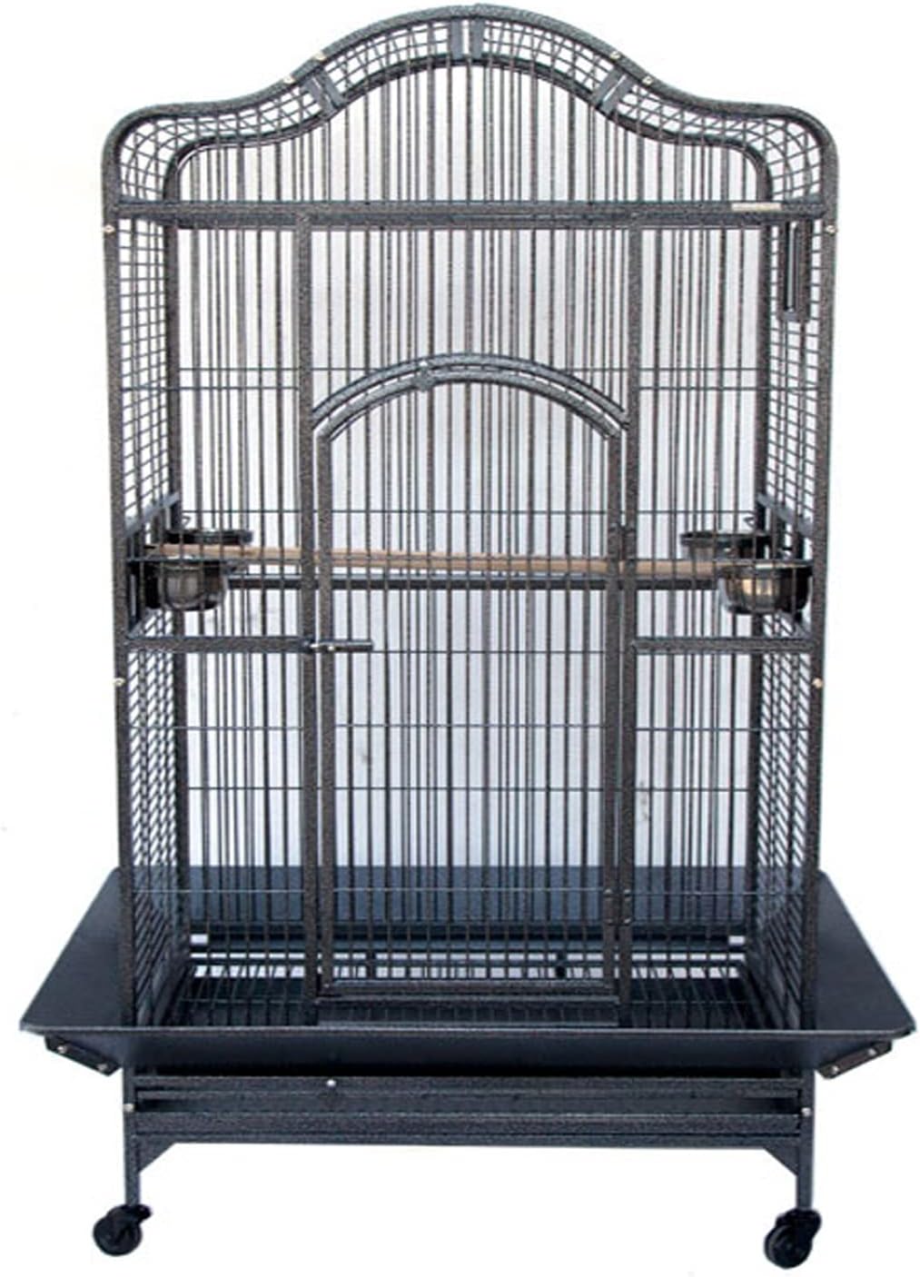Extra Large Wrought Iron Open/Close Play Top Bird Parrot Cage, Include Metal Seed Guard Solid Metal Feeder Nest Doors Overall Dimensions: 35.25" Wx29.5"x62"H(with Seed Skirt)