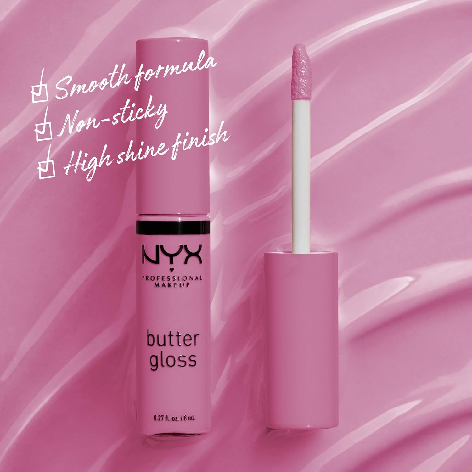 NYX PROFESSIONAL MAKEUP Butter Gloss, Non-Sticky Lip Gloss - Praline (Deep Nude)