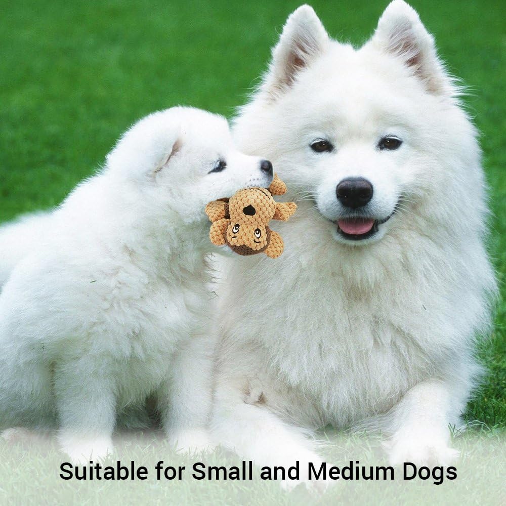 Raffaelo Dog Toys, Teeth Cleaning Squeaky Monkey Stuffed Chew Toys 5.9-6.3"