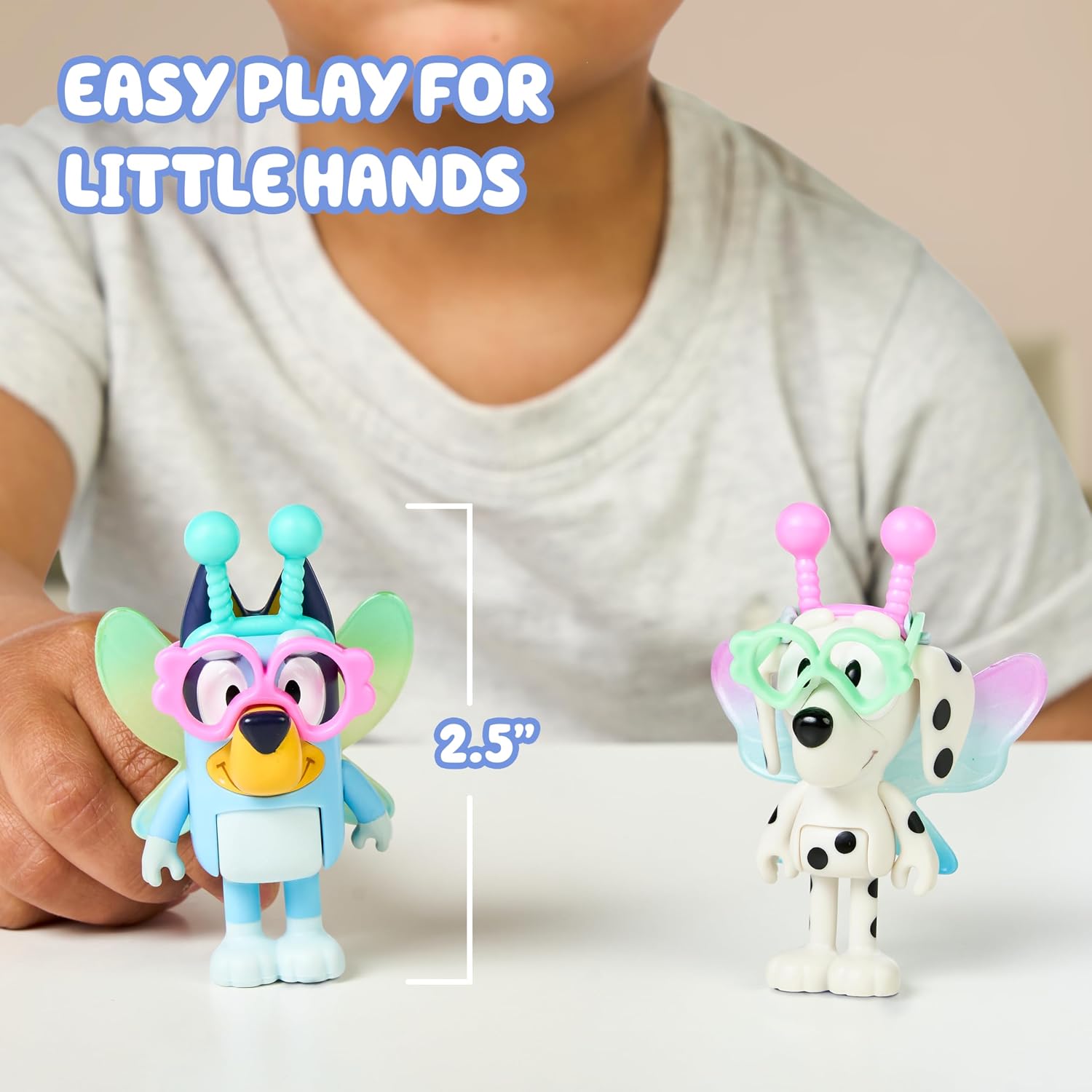 Bluey School Figurine Toys Pack of 4, Articulated Character Toys with Chloe, Rusty, and Calypso Figurines, Small Action Figures for Kids Ages 3+