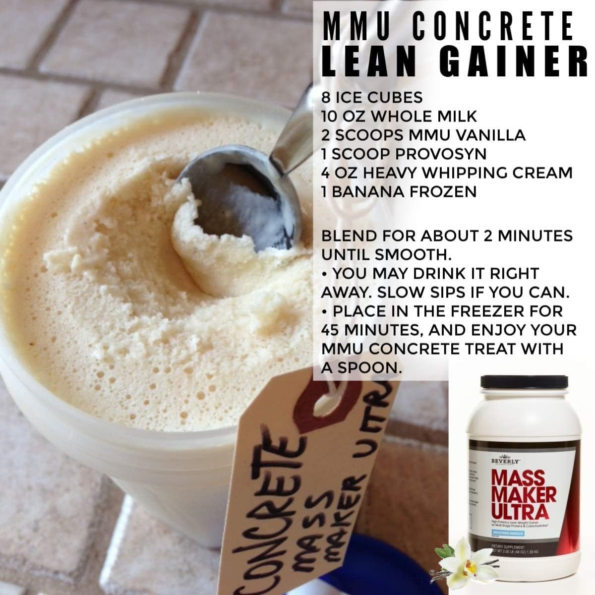 Beverly International Mass Maker Ultra, Vanilla, 14 Servings, 3 lb | Build Lean Mass, Milk Protein Isolate, Whey Protein Isolate + Egg, MCT Oil, Clean Carbs, Great Taste