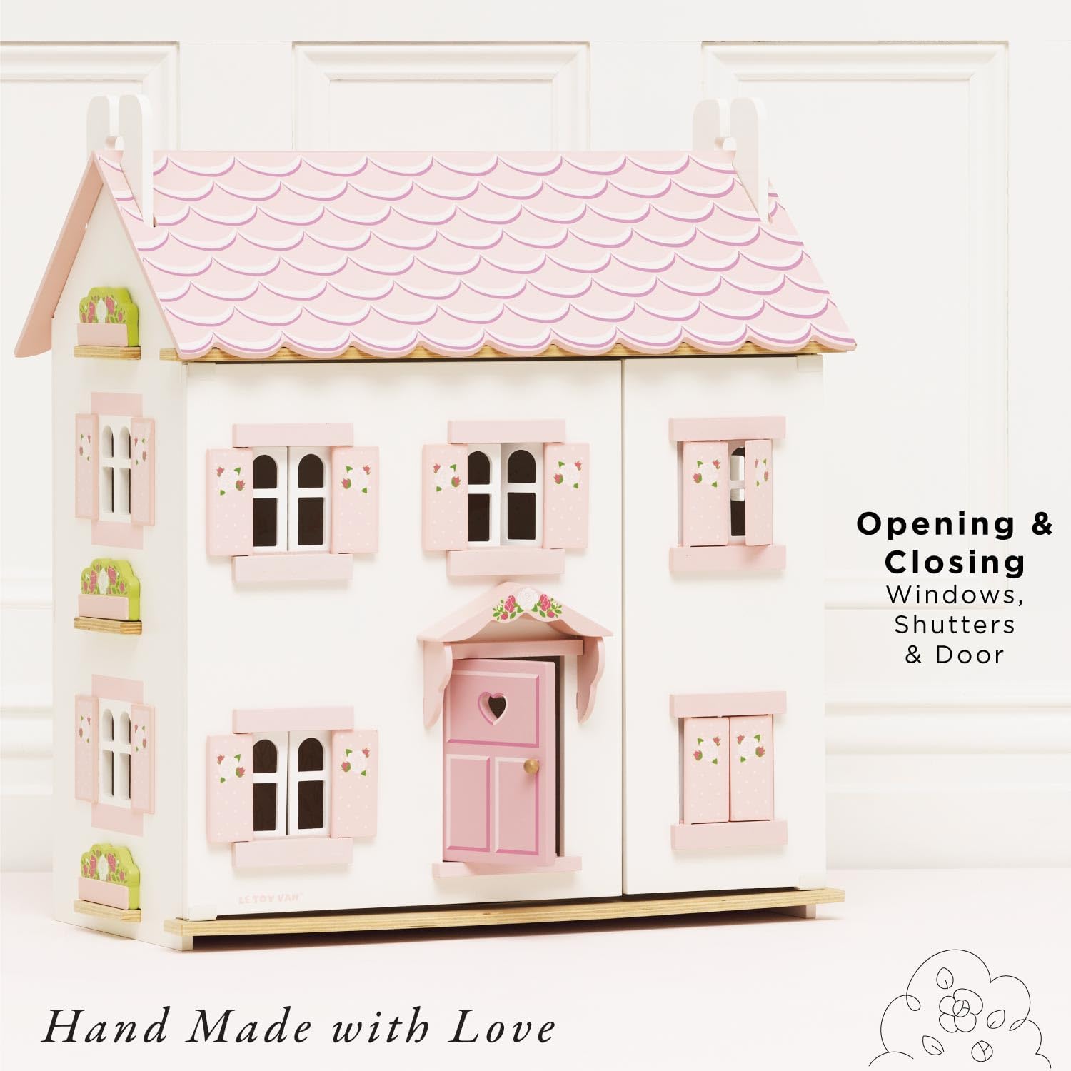 Le Toy Van Iconic Sophie's Large Wooden Doll House | Wooden Iconic Dollshouse, FSC Certified Wood, Plastic Free, Rigorously Safety-Tested