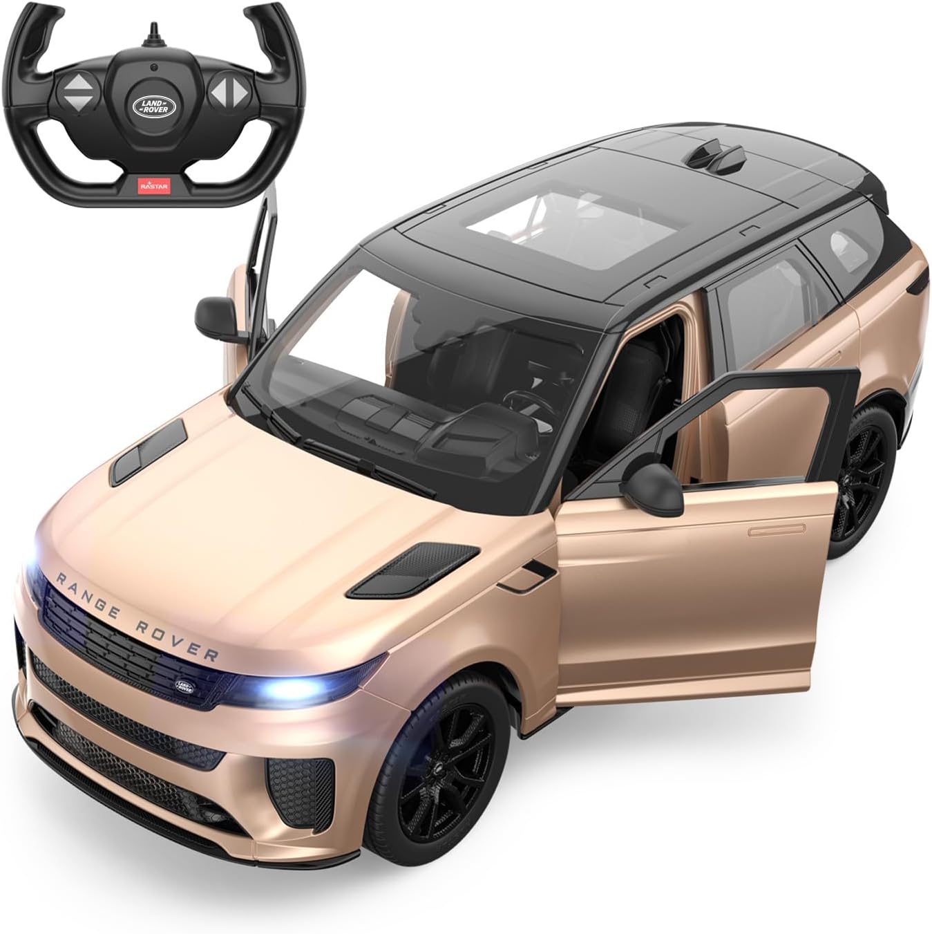 RASTAR Land Rover Defender RC Car, 1/14 Land Rover Remote Control Toy Model Car, Doors Opened by Manual– Green