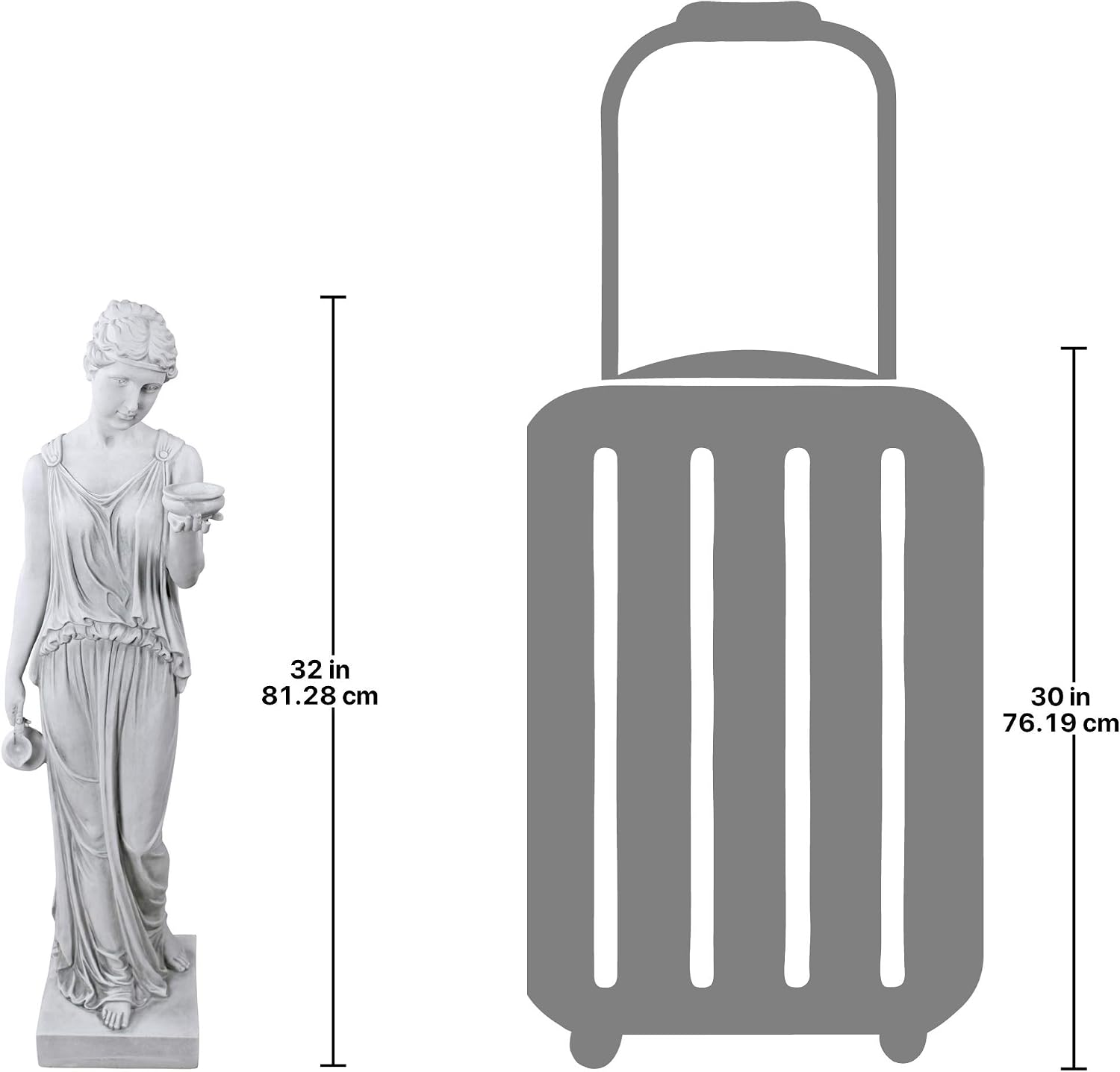 Design Toscano KY71304 Hebe Greek Woman Patron of Youth Indoor/Outdoor Garden Statue, Large Size, 10 inches Wide, 32 inches Tall, Handcast Polyresin, Antique Stone Finish
