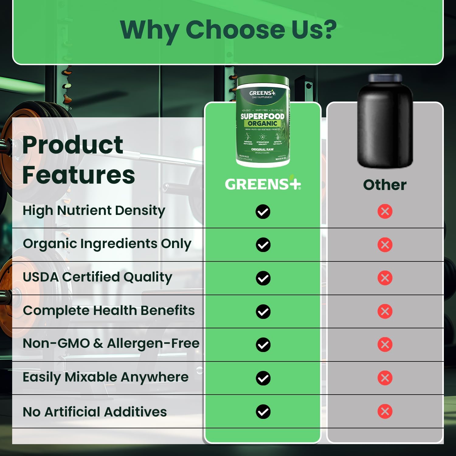Greens+ Organic RAW Superfood Powder, Dietary Supplement | 8.46oz | Energy Boost | Super Blend Immune Support, Morning Kick, Nutrition Vibrant Health, Vegan, Soy Free | Dairy Free | Gluten Free