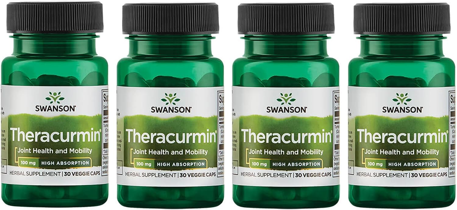 Swanson Theracurmin - Herbal Supplement Supporting Joint Health & Mobility - Formulated for High Absorption - (30 Capsules, 100mg Each)