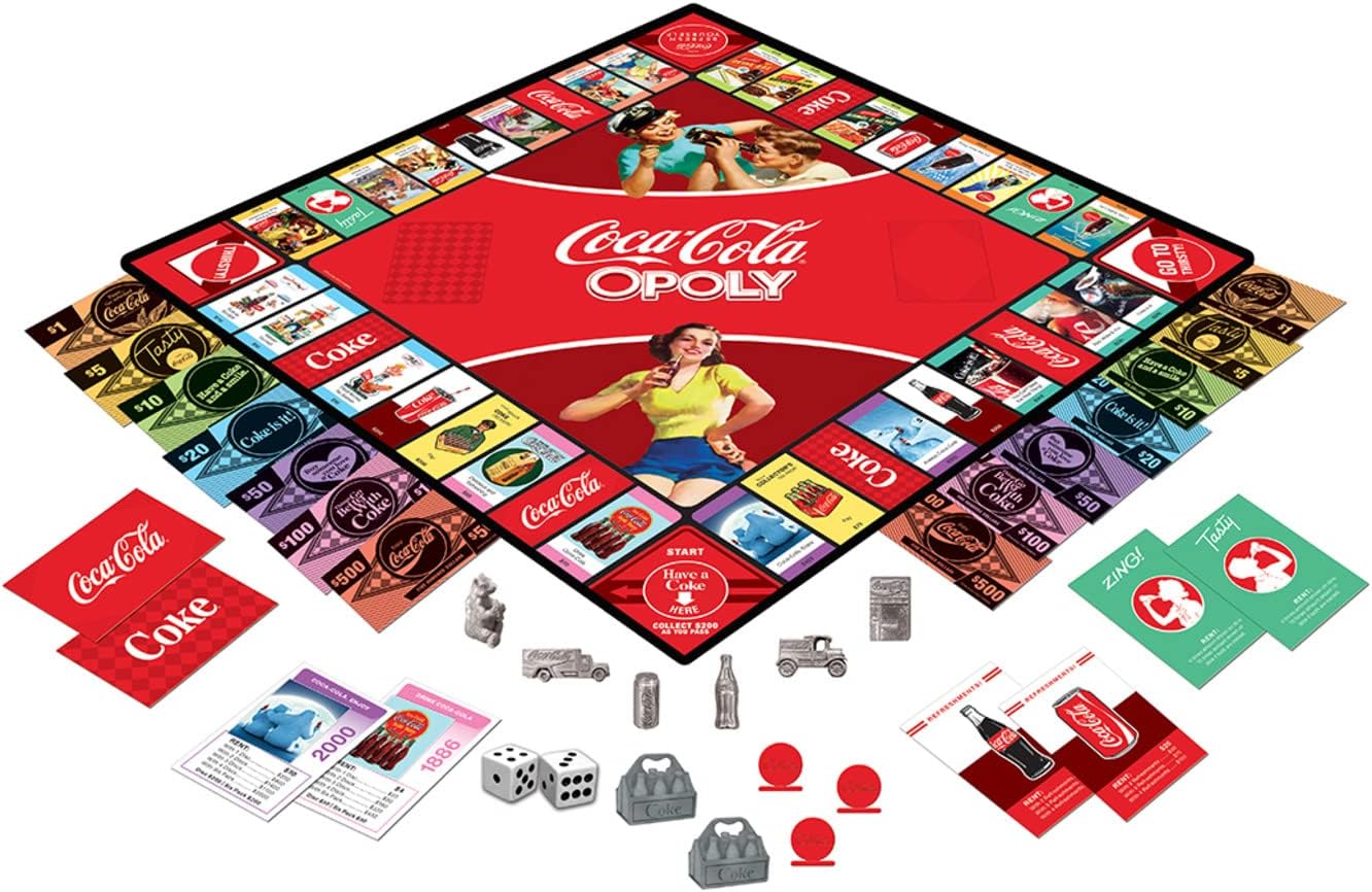 MasterPieces Opoly Board Games - Coca-Cola Opoly - Officially Licensed Board Games for Adults & Families
