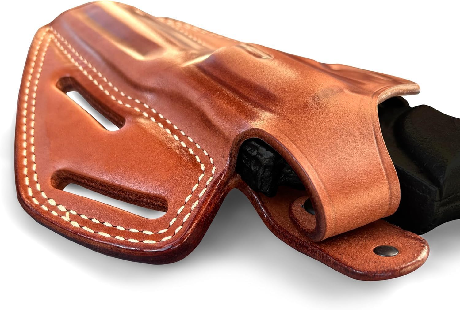 Premium Leather Three Slot OWB Pancake Holster with Thumb Break Fits, GP-100 357 Magnum 4.20" Barrel (Please Choose Your Hand Draw) Brown Color