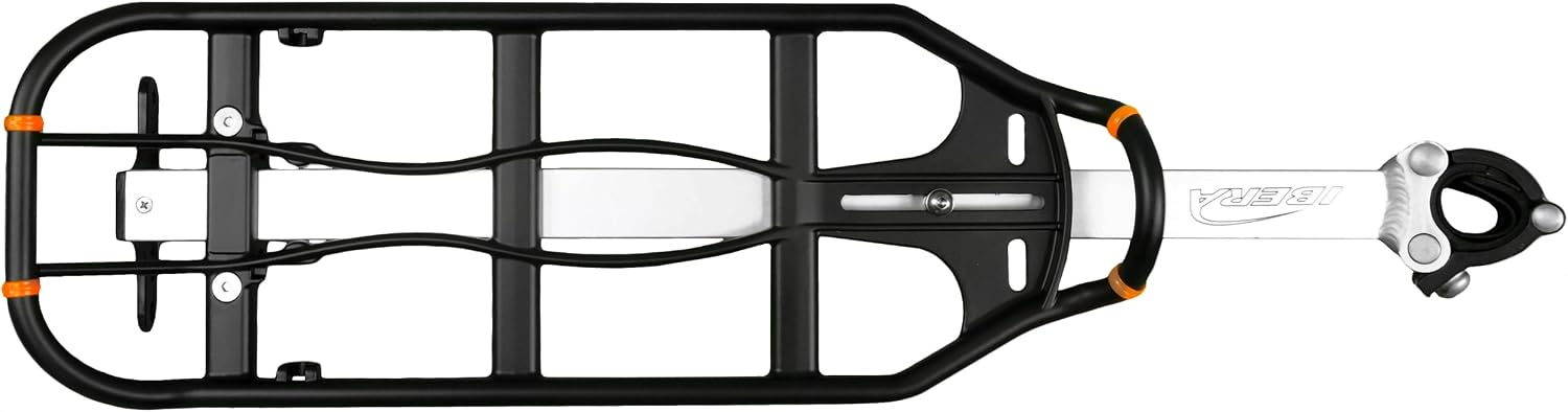 Ibera Seatpost-Mounted Rear Bike Rack - Quick-Release Bike Cargo Rack for 26"/700c Frames - 22 lbs Capacity & Adjustable Length - Weather Resistant