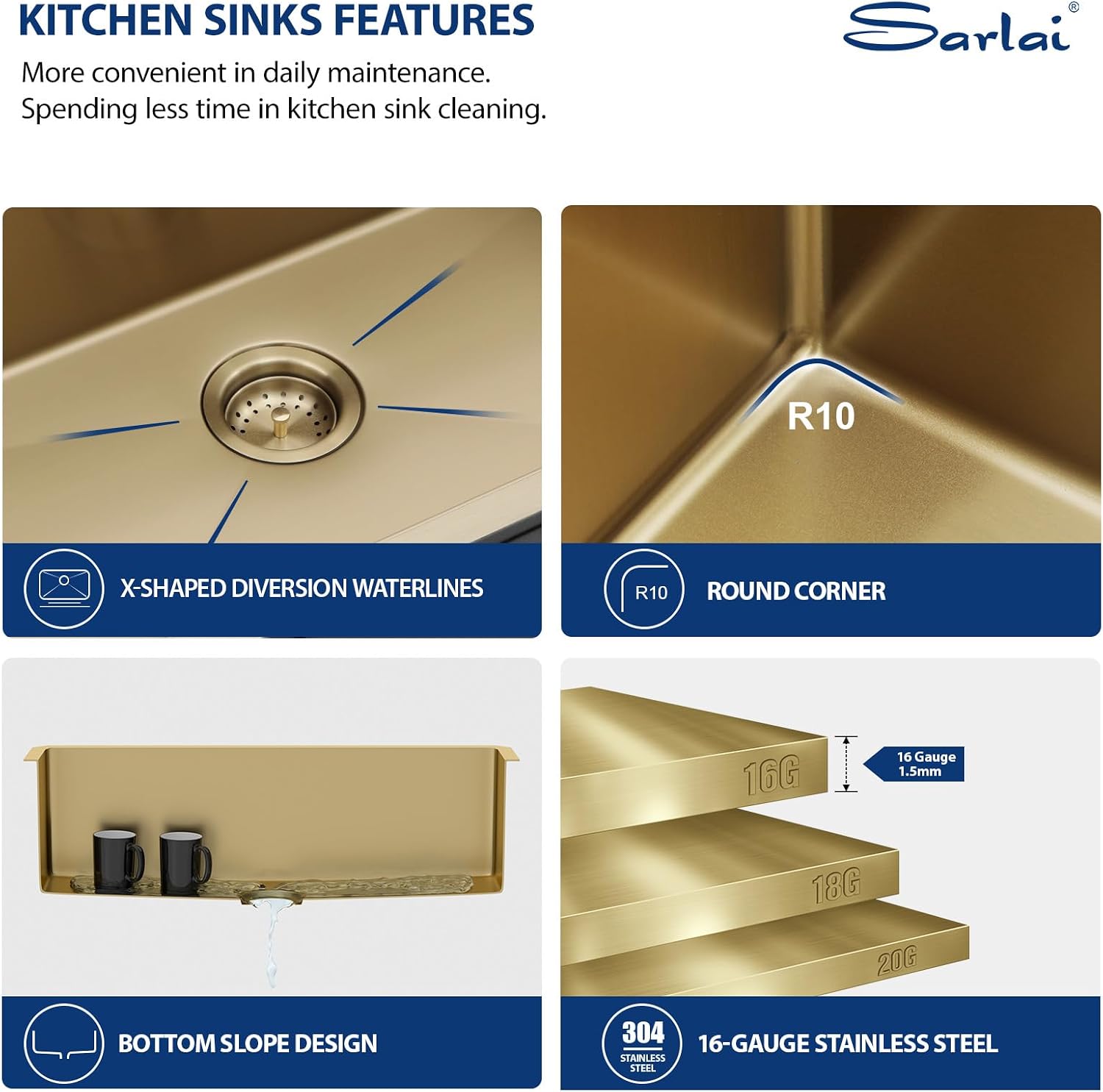 Sarlai 21 Inch Undermount Laundry Sink 21x18x12 Inch Undermount Laundry Utility Sink Deep Single Bowl 16 Gauge Stainless Steel Laundry Tub Sinks