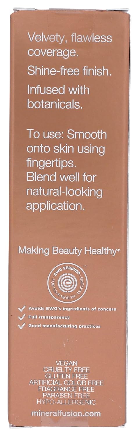 Mineral Fusion Full Coverage Liquid Foundation (Cool 1, Fair), 1 Fl Oz