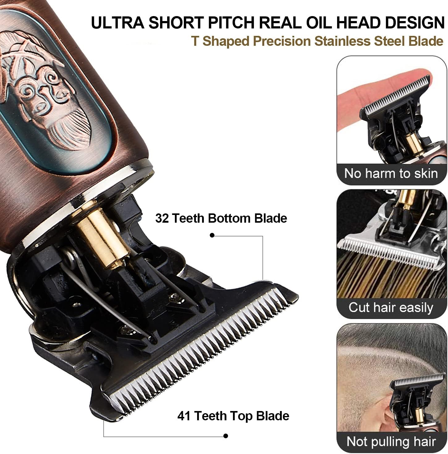 Suttik Hair Clippers for Men, Professional Hair & Beard Trimmer for Men, Mustache Trimmer T-Blade Hair Liner Edgers