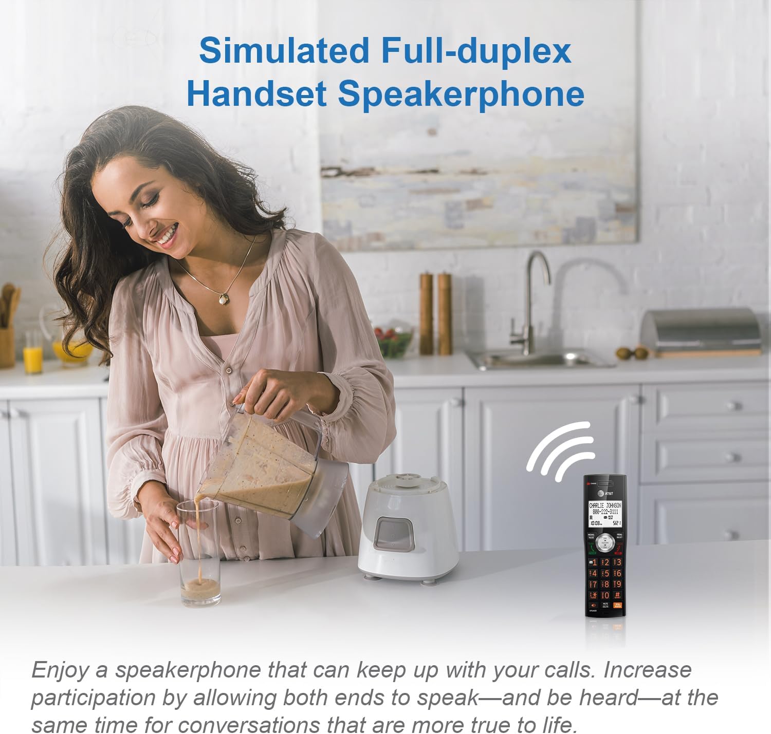 AT&T DECT 6.0 Expandable Cordless Phone with Answering System, Silver/Black with 3 Handsets