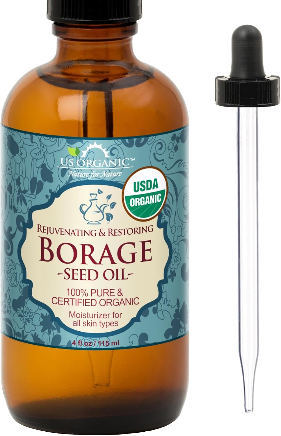 US Organic Moroccan Argan Oil, USDA Certified Organic,100% Pure & Natural, Cold Pressed Virgin, Unrefined, 2 Oz in Amber Glass Bottle, for Hair treatment, Skin, Nail, Cuticle, Sourced from Morocco.