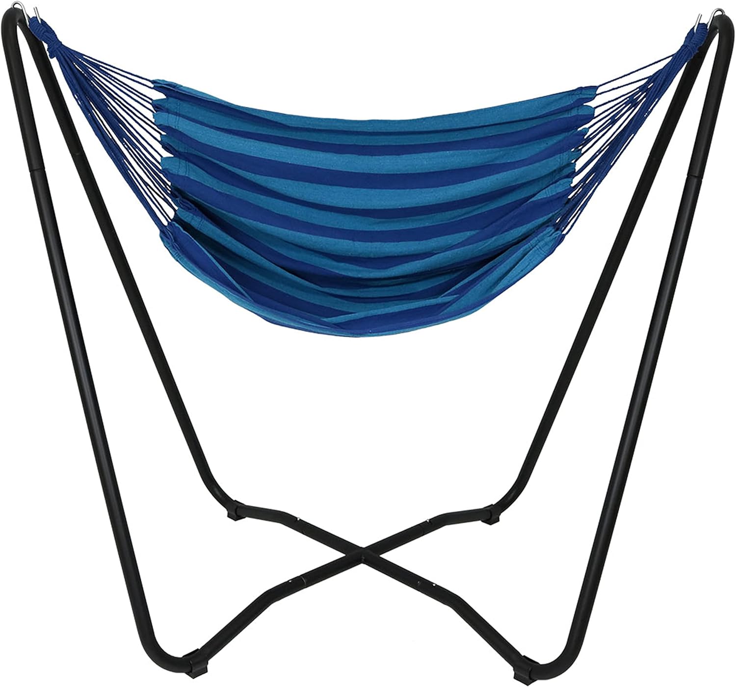 Sunnydaze Hanging Hammock Chair with Stand, Sunset | Space-Saving, Indoor or Outdoor Use, 330-Pound Capacity, Powder-Coated Steel Construction