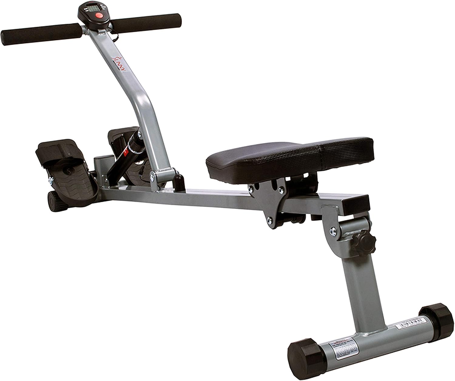 Sunny Health & Fitness Compact Hydraulic Rower with 12-Level Resistance | Full-Body Cardio, Joint-Friendly, Lightweight & Portable, Quiet & Smooth Ride, Easy-Assembly, Free SunnyFit App