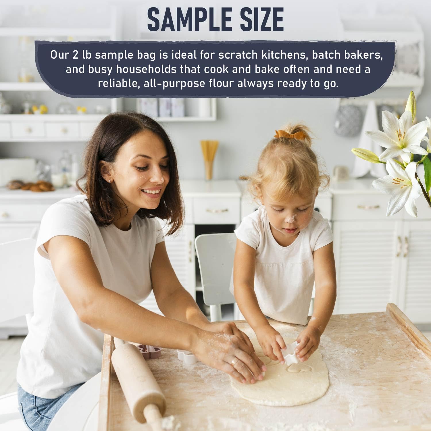 Great River Milling Organic Lily White All Purpose Flour, 25 lb | Organic Lily White All-Purpose Flour for cookies, cakes, muffins, biscuits, breads, pizza dough and pie crust; balanced