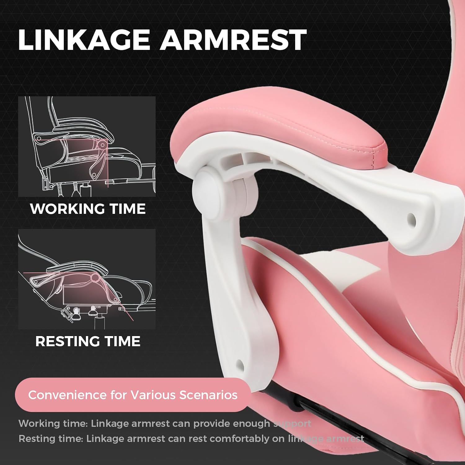 GTPLAYER Gaming Chair, Computer Chair with Footrest and Lumbar Support