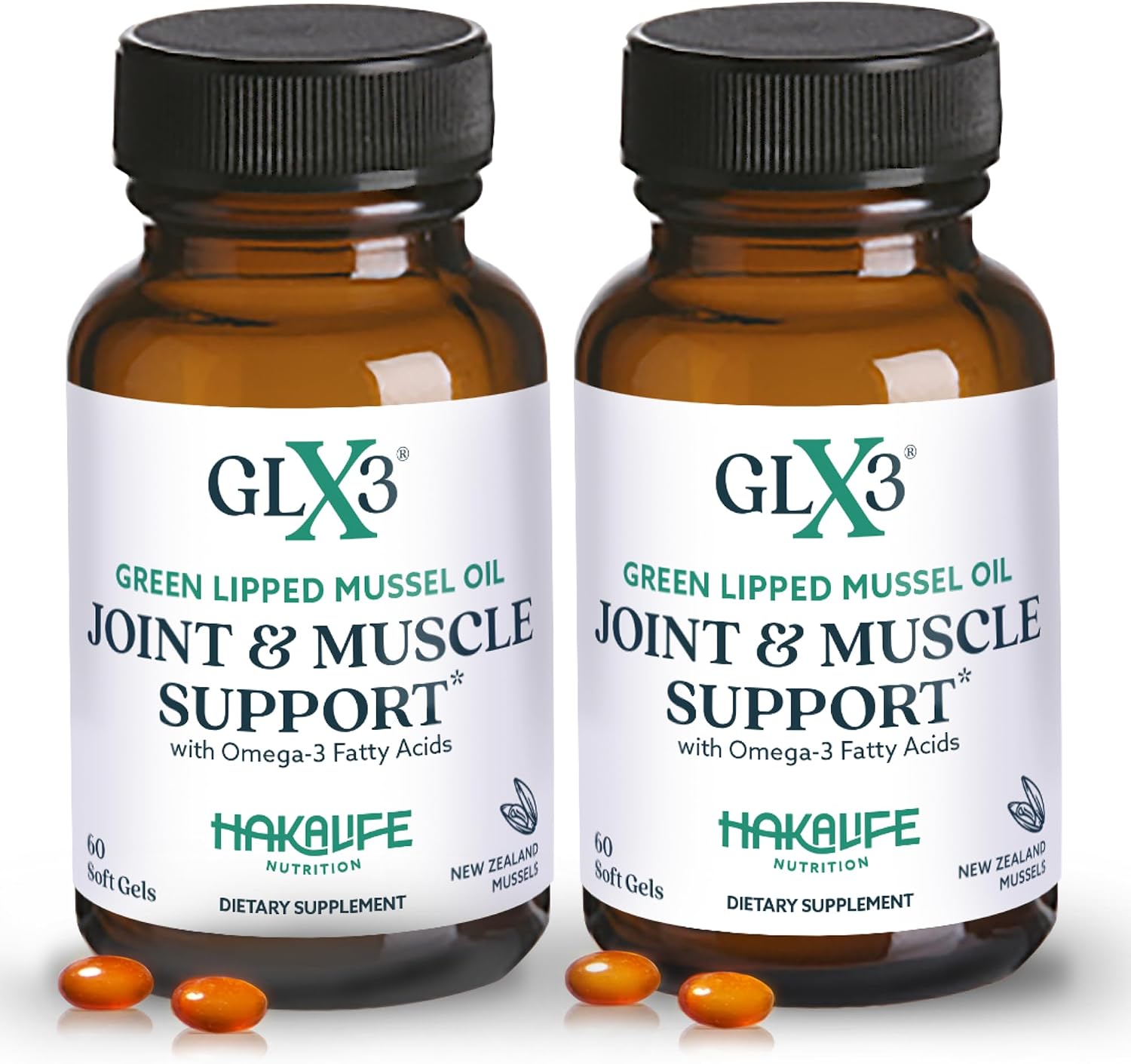 Haka Life GLX3 Green Lipped Mussel Oil Capsules for Joint and Muscle Support | Extra-Strength Omega-3 Green Lipped Mussel Supplement for Comfort, Flexibility & Recovery | Contains ETA, EPA, DHA