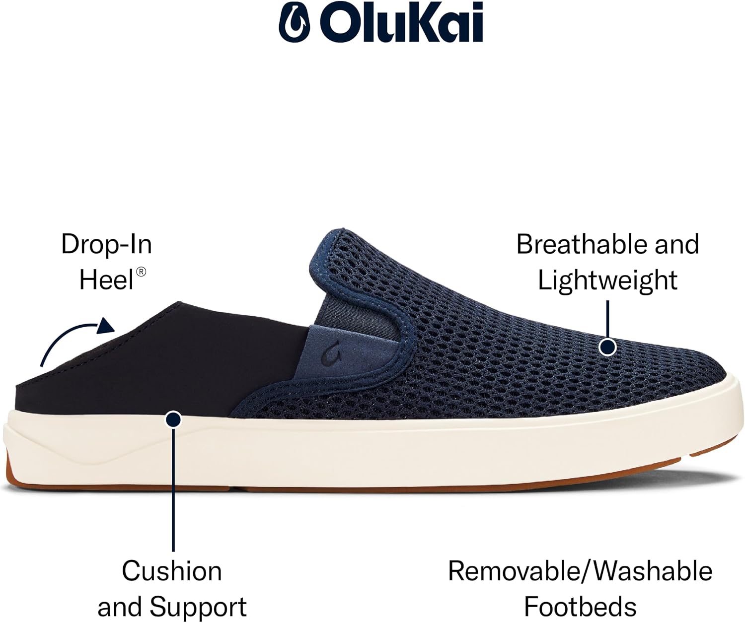 OluKai Lae'ahi Men's Slip On Shoes, Breathable Everyday Sneaker