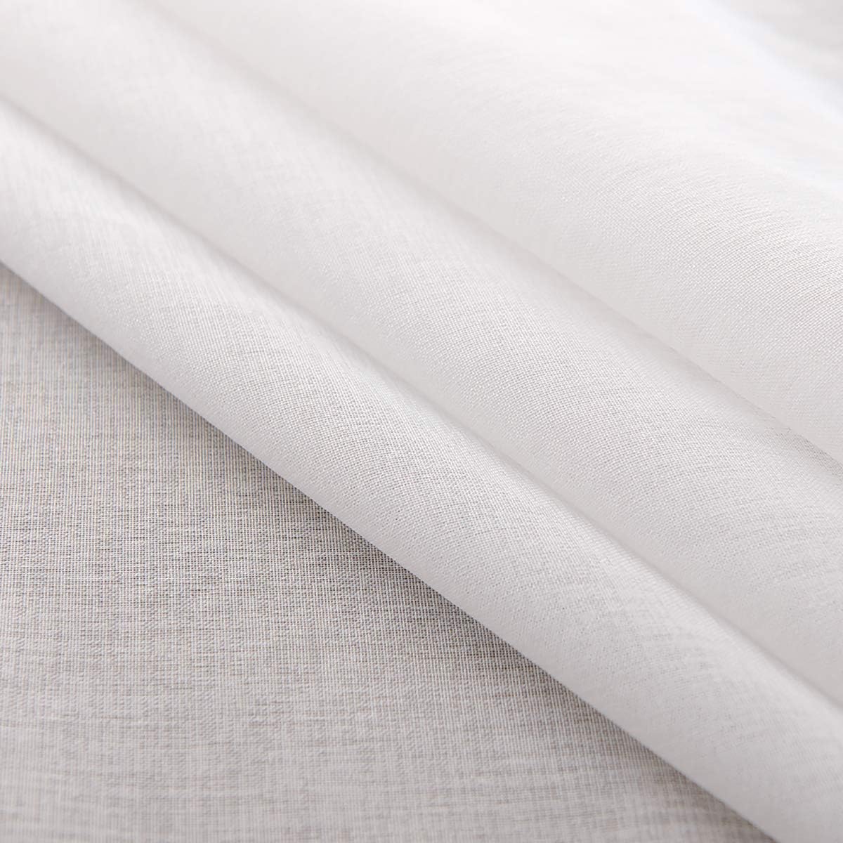 Off White Semi Sheer Curtains 72 Inches Long Faux Linen Off White Sheers Curtain for Bedroom Living Room Girls Kids Room 2 Panels 52x72 Inch Length
