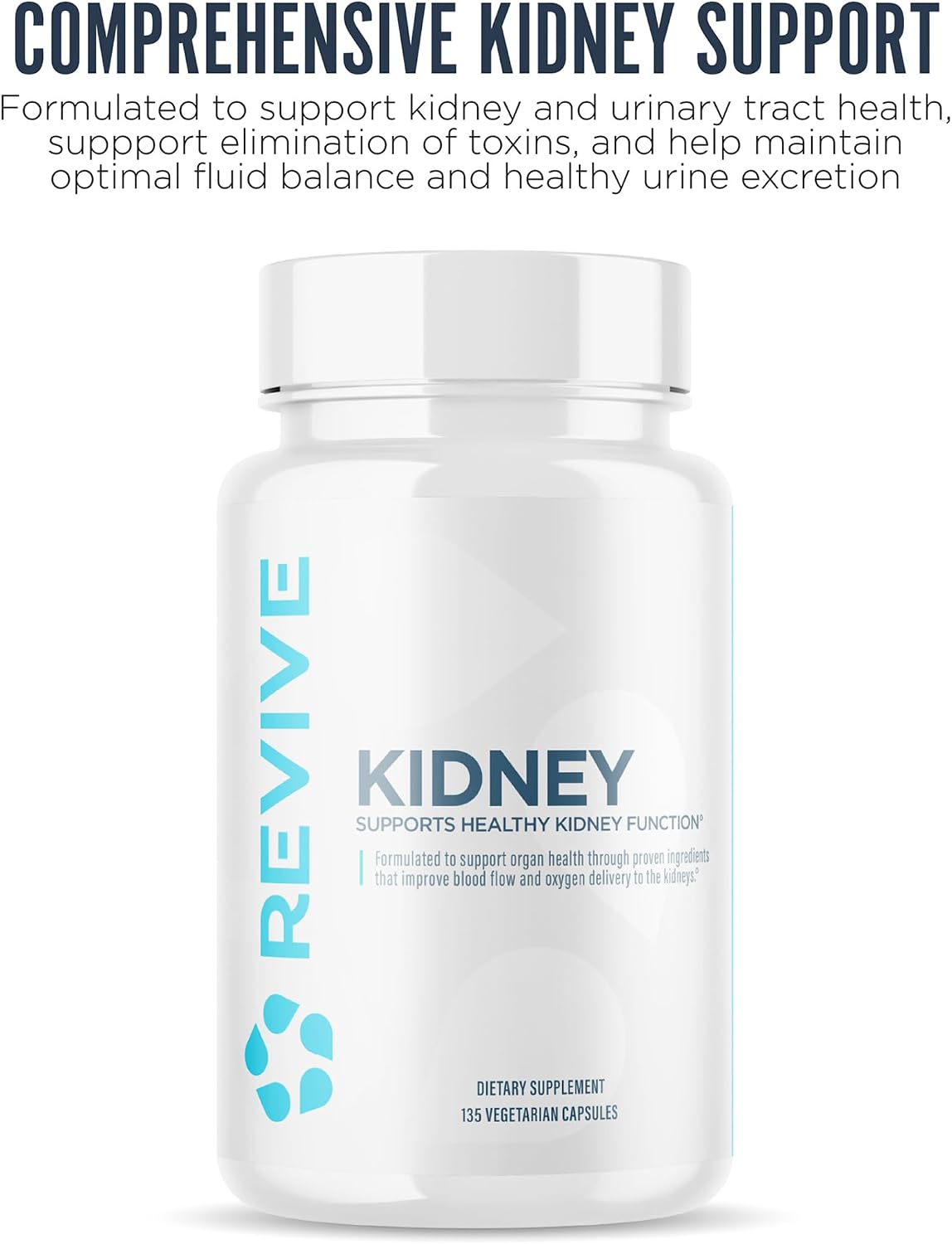 Revive MD Kidney Support Supplement for Men & Women – Kidney Cleanse & Detox Capsules for Overall Health & Function – Vegan-Friendly