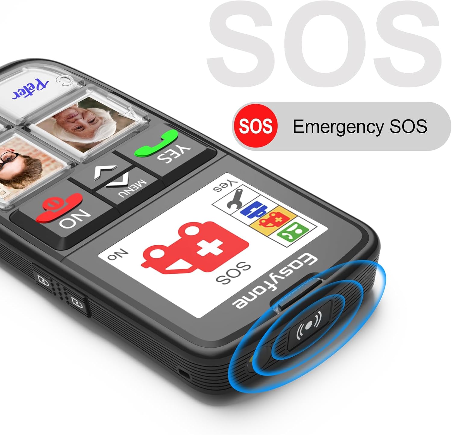 Easyfone Prime-T6 4G Picture Button Cell Phone for Seniors | Easy-to-use | Clear Sound | SOS Button | Easy Charging Dock | SIM Card Included