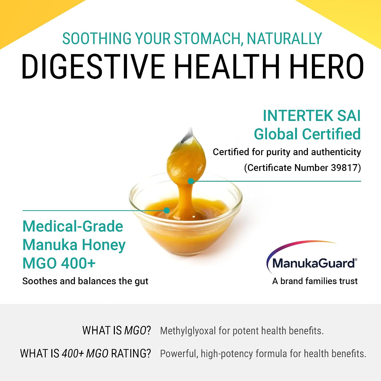 ManukaGuard® Medical Grade Manuka Honey MGO 400+ | 100% Authentic New Zealand Manuka Honey | Healing Honey for Immunity Boost | 8.8 oz