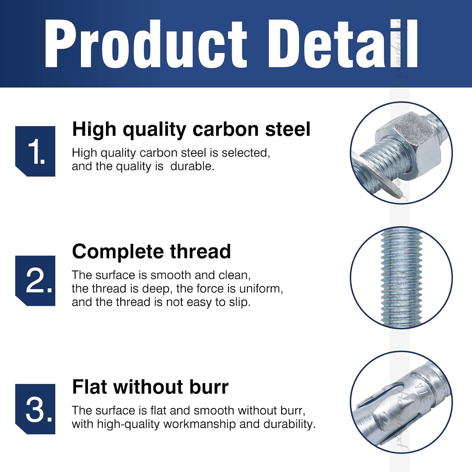 3/8 Concrete Anchors, Concrete Wall Anchors, Metal Wedge Bolts