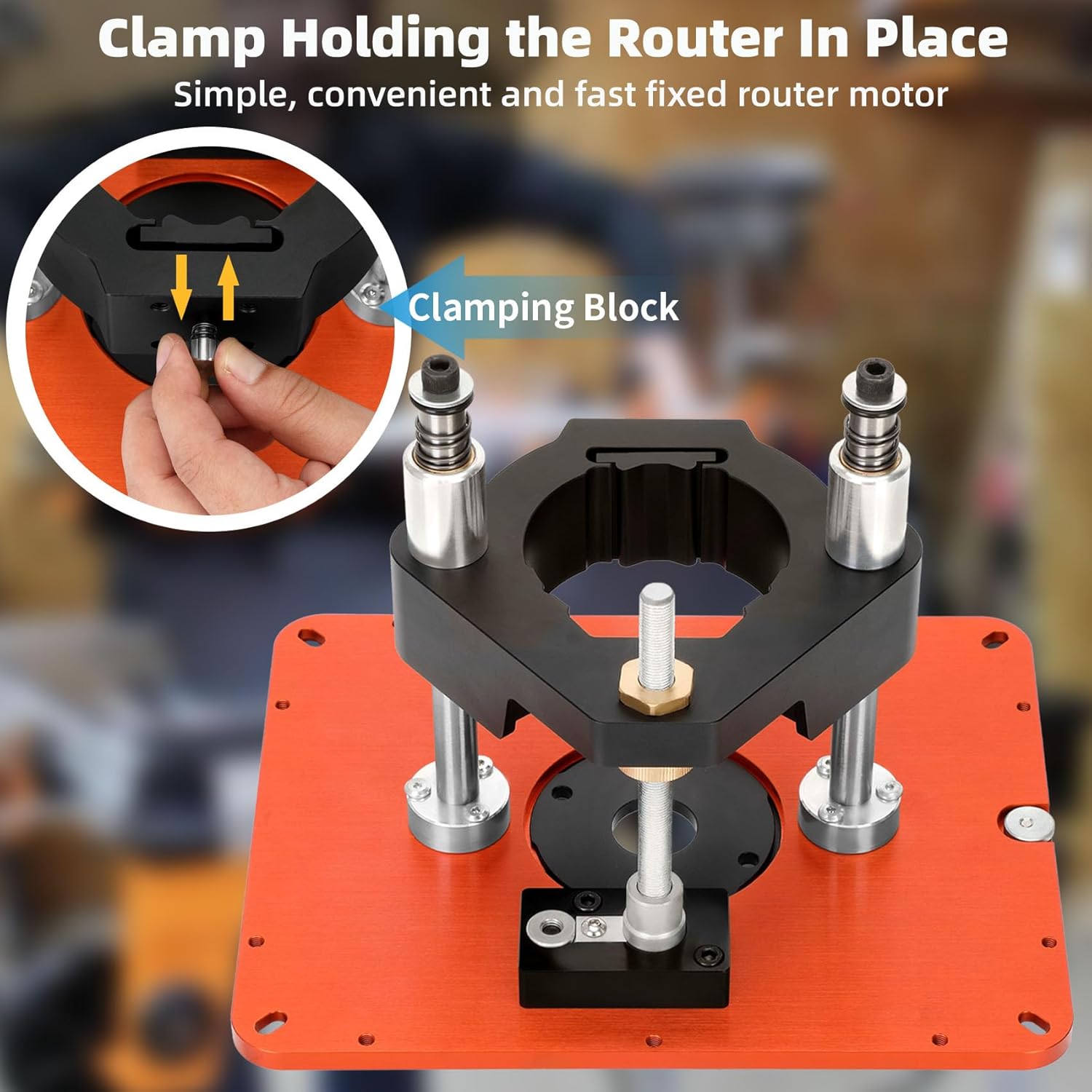 Precision 3-1/2" Router Table Lift Systems for 3-1/2" Diameter Motor | 9-1/4'' x 11-3/4'' Router Table Insert Plate with 5 PCS Insert Ring for Bosch
