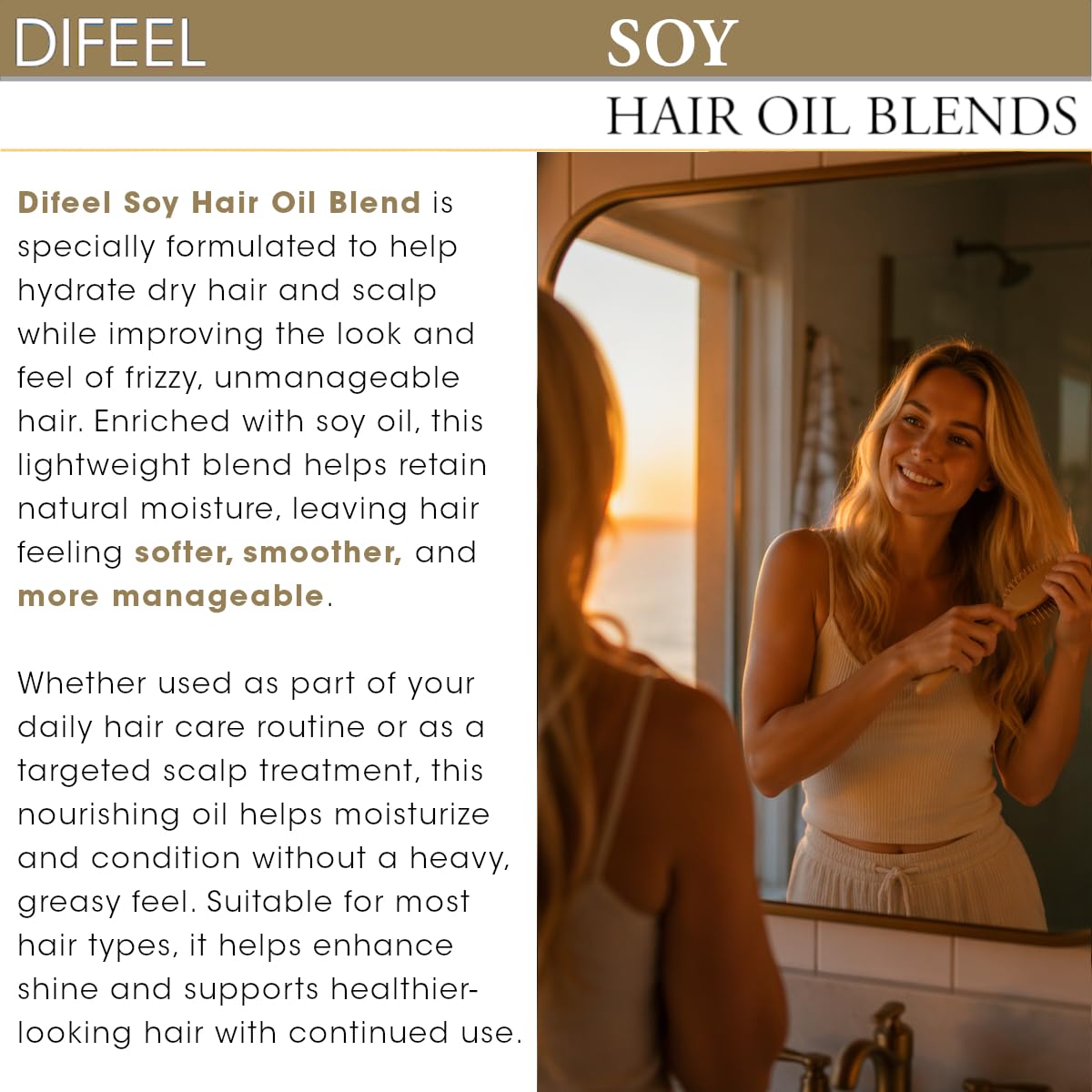 Difeel Soy Hair Oil Blend - Travel Size 2.5 Ounce