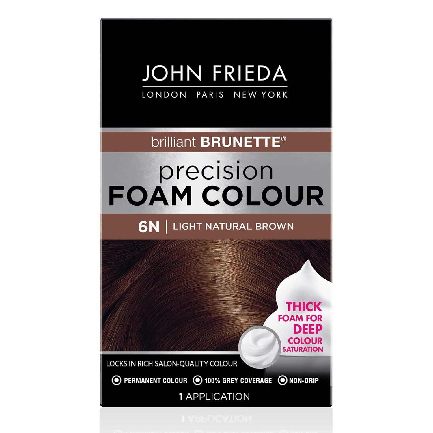 John Frieda Precision Foam Colour Light Natural Blonde 9N, 1 Application | Full Gray Coverage, Anti-Fade Color, Light Blonde Tone, Deep Saturation, Easy Foam Application