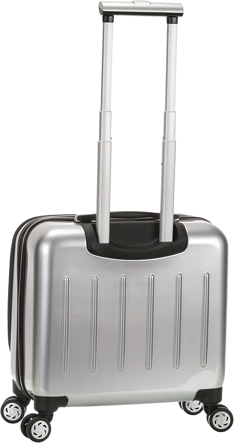 Rockland Revolution Hardside Rolling Computer Case, Carry-On, Silver