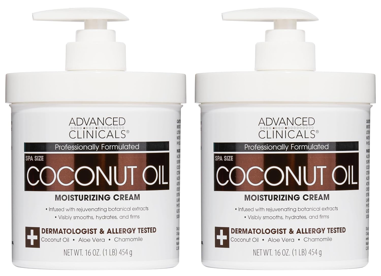Advanced Clinicals Coconut Oil Body Cream For Women & Men | Hydrating Coconut Lotion For Extremely Dry Skin | Visible Anti Aging Body Butter Skin Care Balm Moisturizer For Hand, Heel, Feet, 16 Ounce