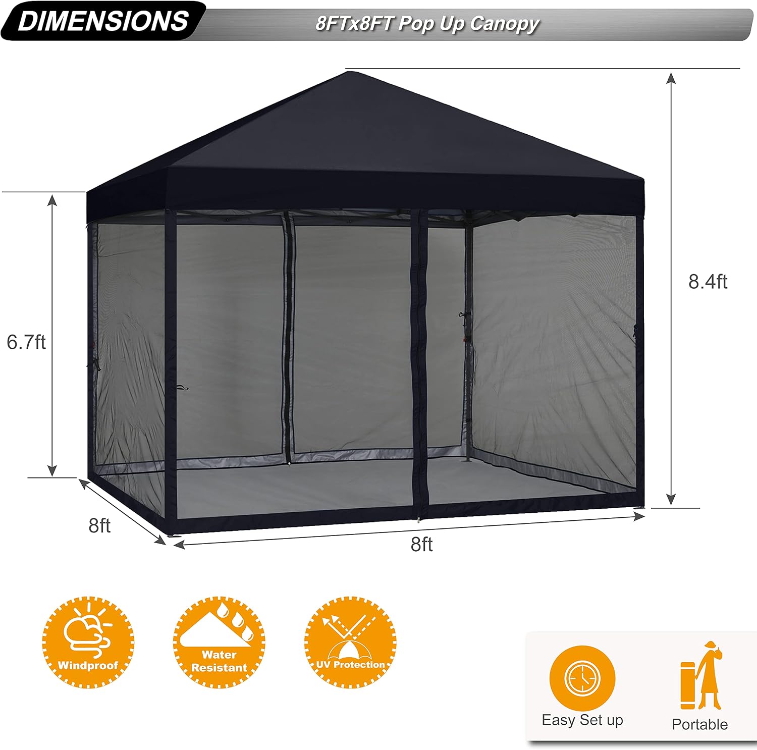 ABCCANOPY 10x10 Pop Up Canopy Tent, Slant Leg Outdoor Shade, Dark Gray
