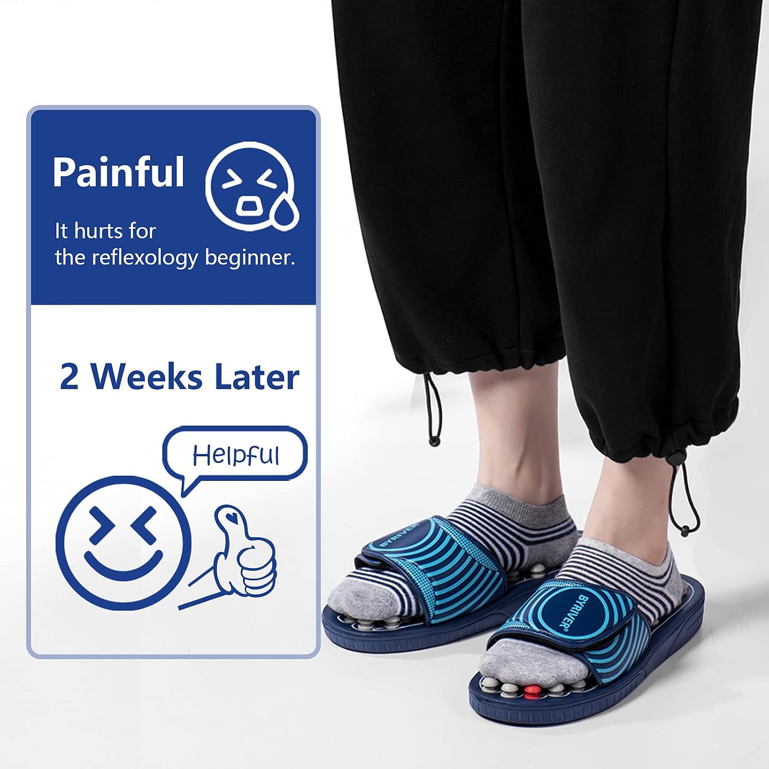 BYRIVER Blood Circulation Foot Massager for Healthy Leg Feet, Cold Leg Therapy Massage Tools, Healthcare Slippers Sandals Shoes